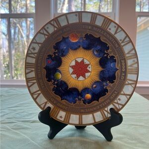 Limited Edition- Royal Worcester Astronomical Plate with Gold and Blue Accents